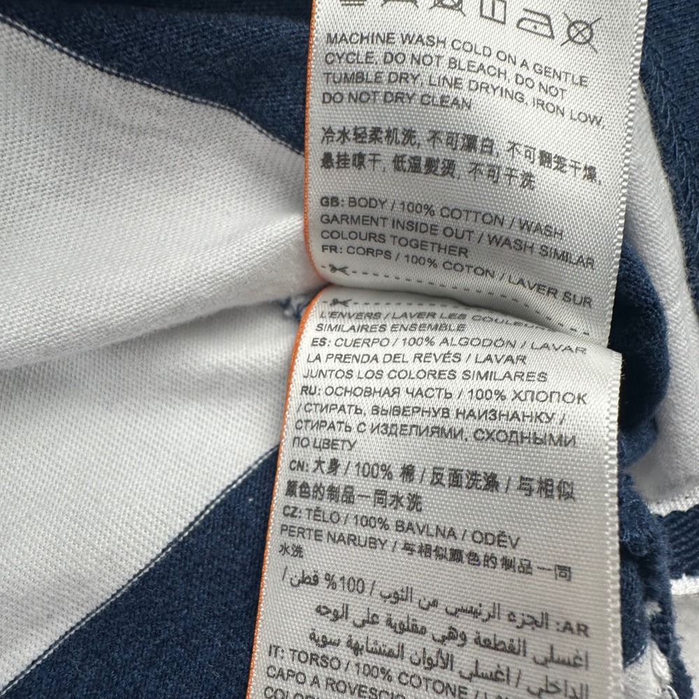 Superdry Mens Premium Polo Shirt XL Striped Navy White Orange Stripe M1110058A - Picture 8 of 8